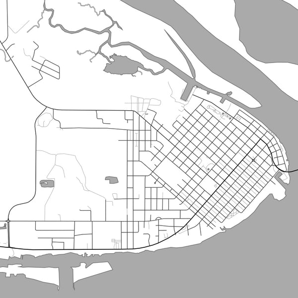 Apalachicola Florida Map Print in Classic Style Zoomed In Close Up Showing Details