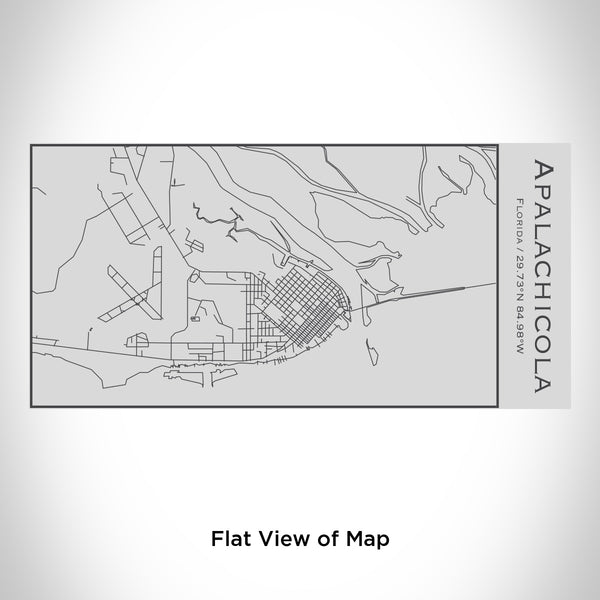 Rendered View of Apalachicola Florida Map Engraving on 17oz Stainless Steel Insulated Cola Bottle