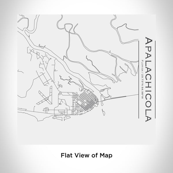 Rendered View of Apalachicola Florida Map Engraving on 17oz Stainless Steel Insulated Tumbler in White