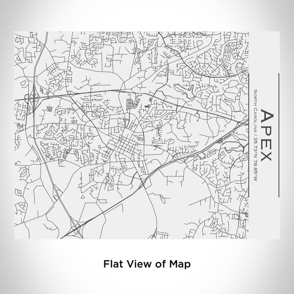 Rendered View of Apex North Carolina Map Engraving on 20oz Stainless Steel Insulated Bottle with Bamboo Top in White