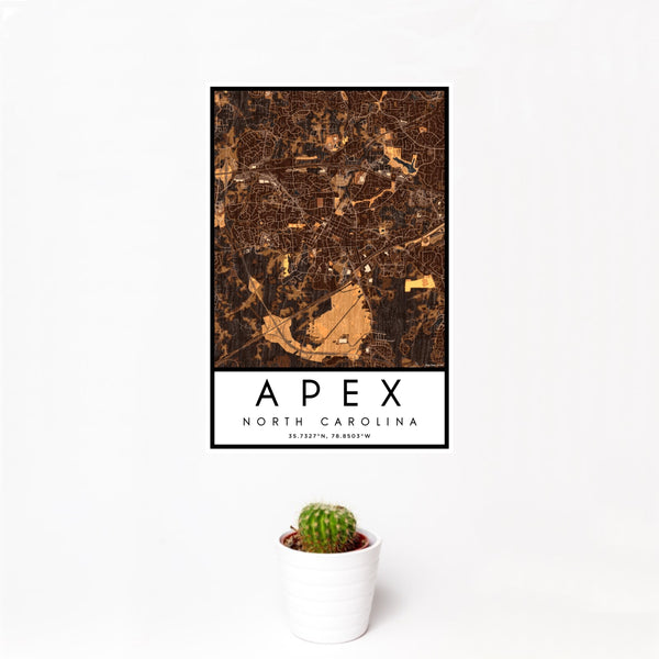 Apex - North Carolina Map Print in Ember