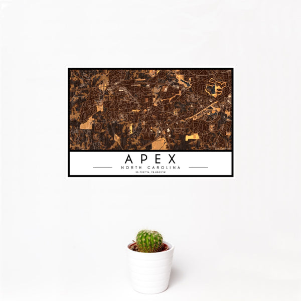 Apex - North Carolina Map Print in Ember