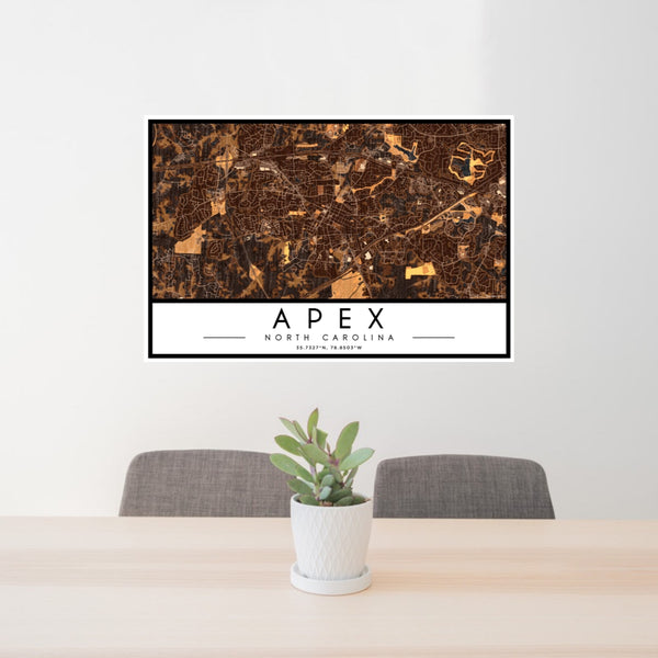 Apex - North Carolina Map Print in Ember