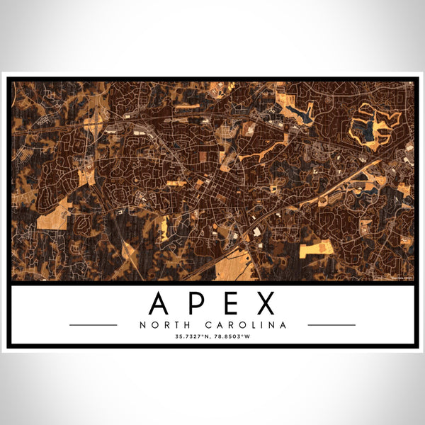 Apex - North Carolina Map Print in Ember