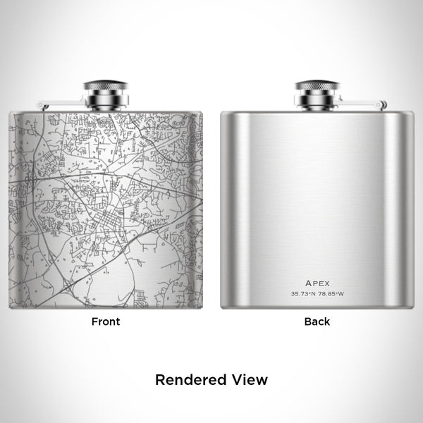 Apex - North Carolina Map Hip Flask