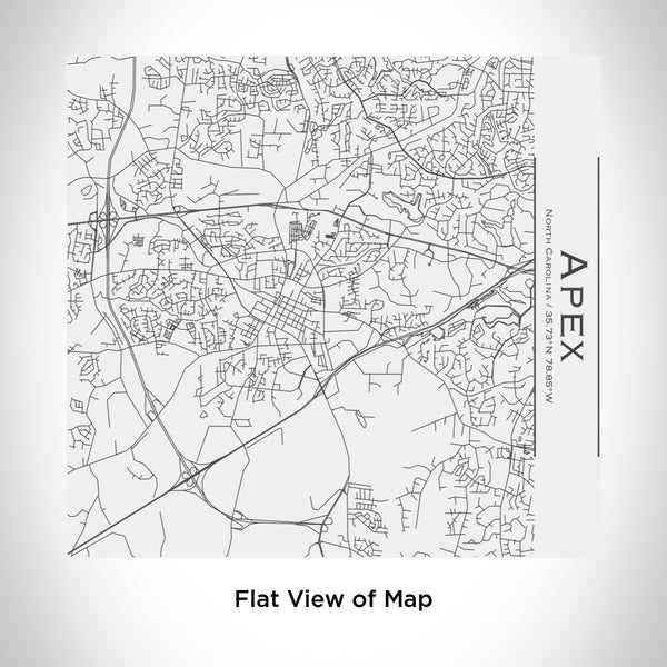 Rendered View of Apex North Carolina Map Engraving on 17oz Stainless Steel Insulated Tumbler in White