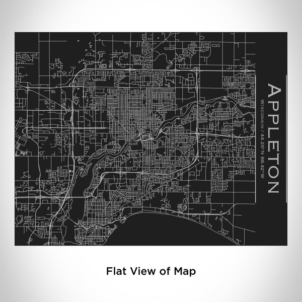 Appleton - Wisconsin Map Bottle with Bamboo Top in Matte Black