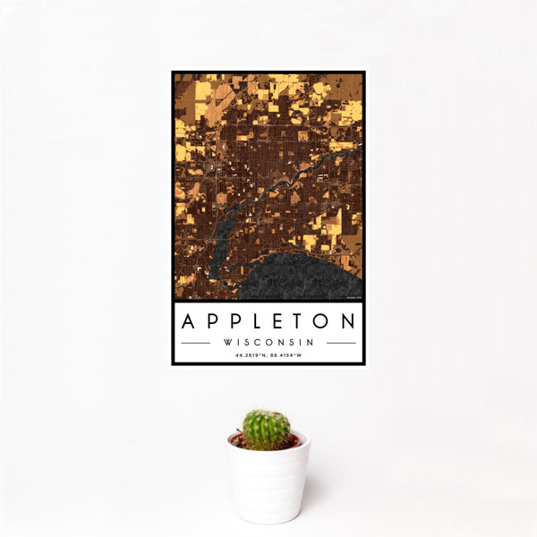 Appleton - Wisconsin Map Print in Ember