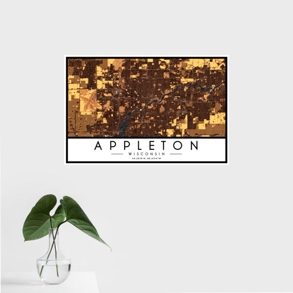 Appleton - Wisconsin Map Print in Ember