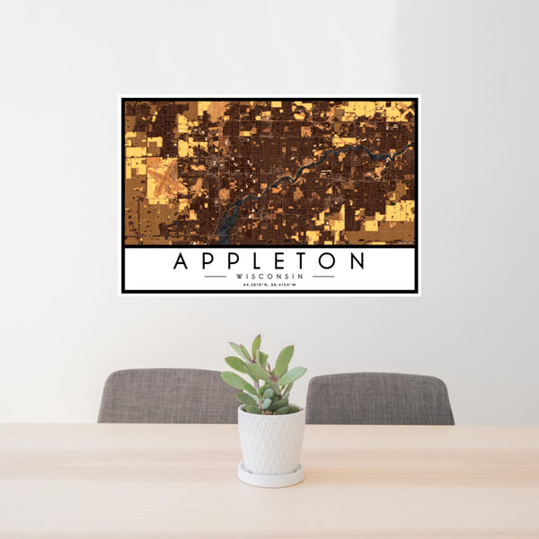 Appleton - Wisconsin Map Print in Ember