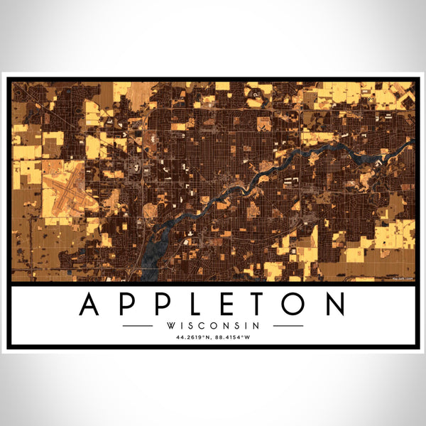 Appleton - Wisconsin Map Print in Ember