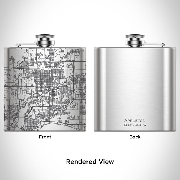 Appleton - Wisconsin Map Hip Flask