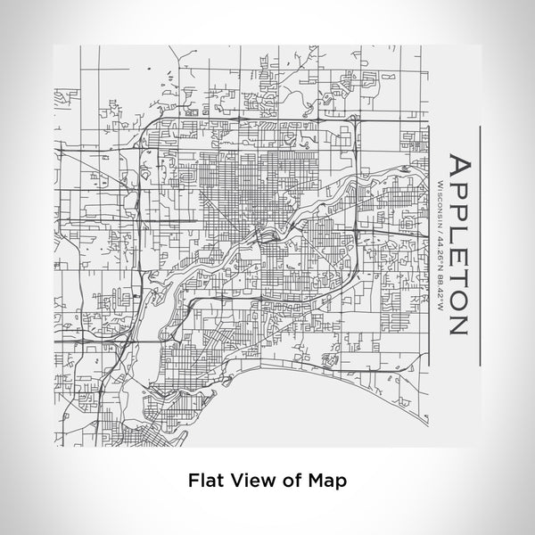 Rendered View of Appleton Wisconsin Map Engraving on 17oz Stainless Steel Insulated Tumbler in White