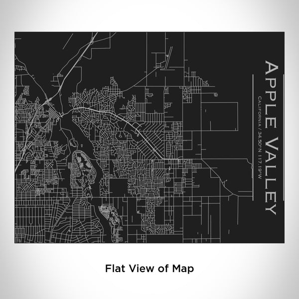 Rendered View of Apple Valley California Map Engraving on 20oz Stainless Steel Insulated Bottle with Bamboo Top in Black