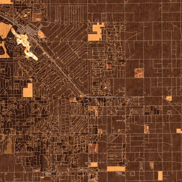 Apple Valley California Map Print in Ember Style Zoomed In Close Up Showing Details