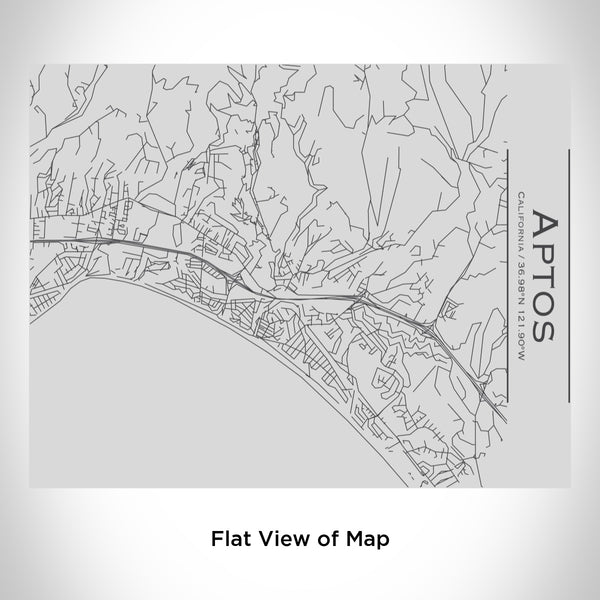 Rendered View of Aptos California Map Engraving on 20oz Stainless Steel Insulated Bottle with Bamboo Top