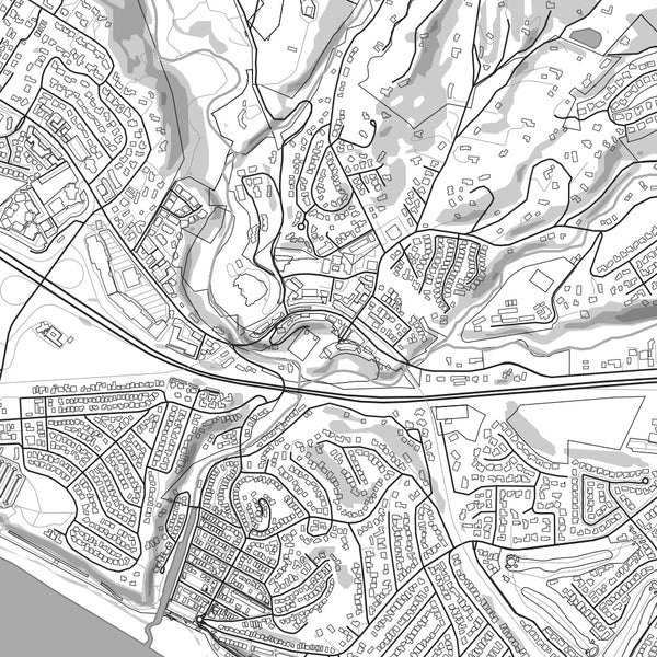 Aptos California Map Print in Classic Style Zoomed In Close Up Showing Details