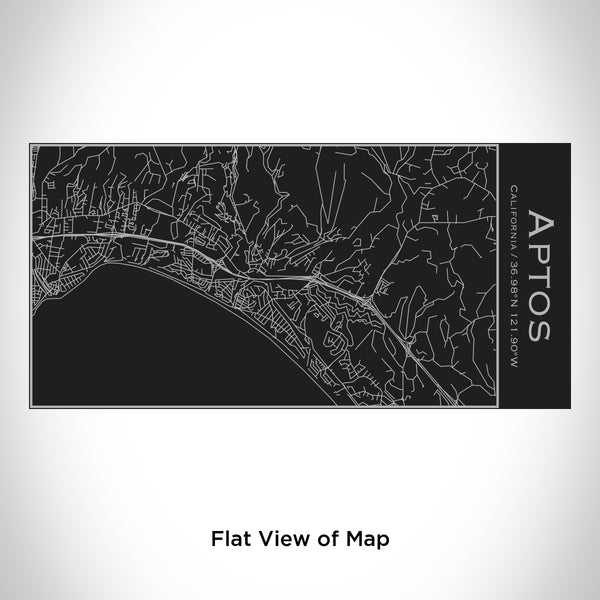 Rendered View of Aptos California Map Engraving on 17oz Stainless Steel Insulated Cola Bottle in Black