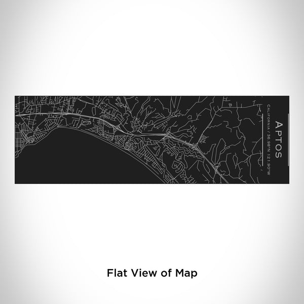 Rendered View of Aptos California Map Engraving on 10oz Stainless Steel Insulated Cup with Sliding Lid in Black