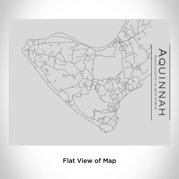 Rendered View of Aquinnah Massachusetts Map Engraving on 20oz Stainless Steel Insulated Bottle with Bamboo Top