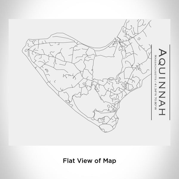 Rendered View of Aquinnah Massachusetts Map Engraving on 20oz Stainless Steel Insulated Bottle with Bamboo Top in White