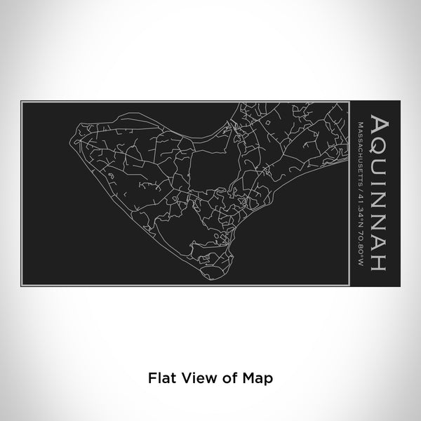 Rendered View of Aquinnah Massachusetts Map Engraving on 17oz Stainless Steel Insulated Cola Bottle in Black