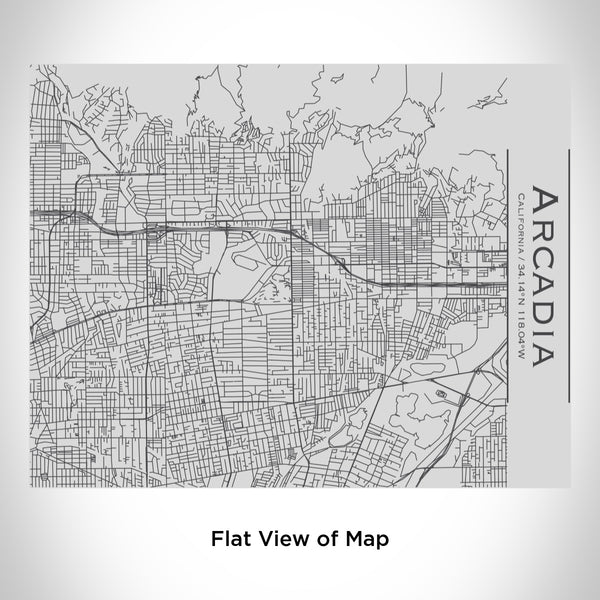 Rendered View of Arcadia California Map Engraving on 20oz Stainless Steel Insulated Bottle with Bamboo Top