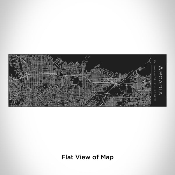 Rendered View of Arcadia California Map Engraving on 10oz Stainless Steel Insulated Cup with Sliding Lid in Black