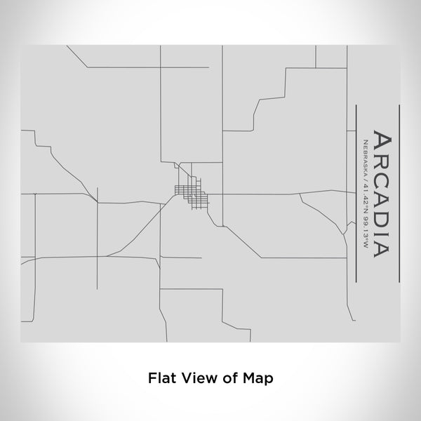 Rendered View of Arcadia Nebraska Map Engraving on 20oz Stainless Steel Insulated Bottle with Bamboo Top