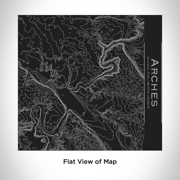 Rendered View of Arches National Park Map Engraving on 17oz Stainless Steel Insulated Tumbler in Black