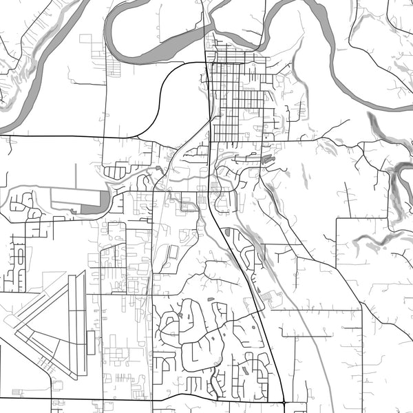 Arlington Washington Map Print in Classic Style Zoomed In Close Up Showing Details