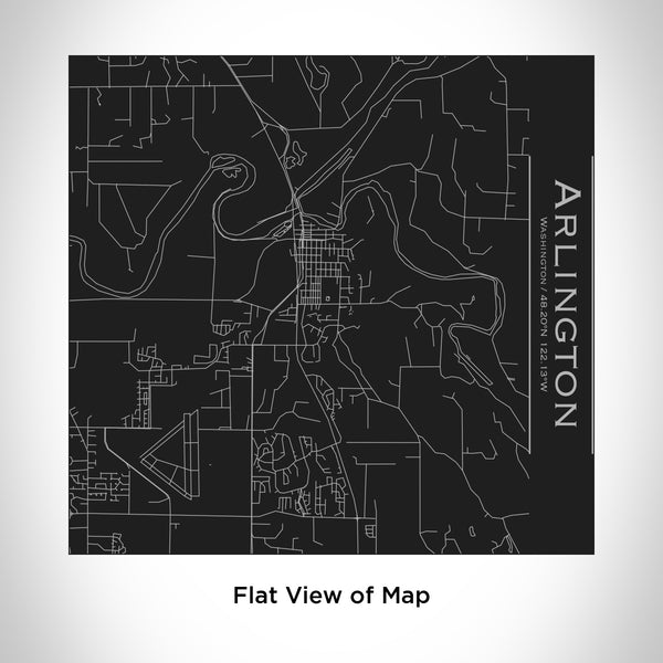 Rendered View of Arlington Washington Map Engraving on 17oz Stainless Steel Insulated Tumbler in Black