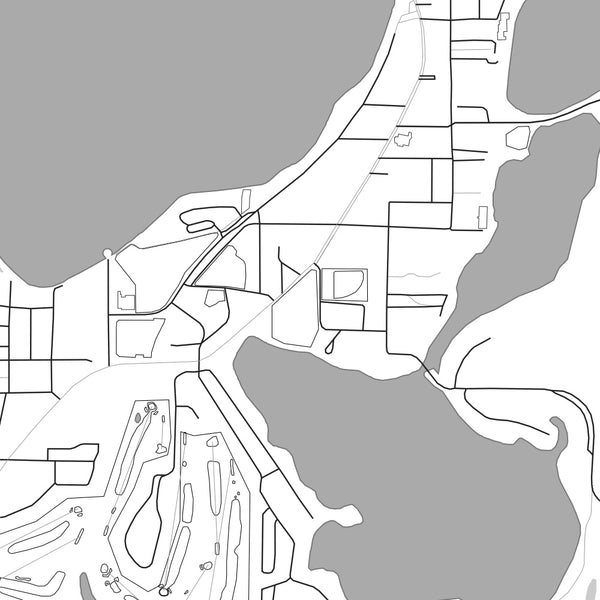 Arnolds Park Iowa Map Print in Classic Style Zoomed In Close Up Showing Details