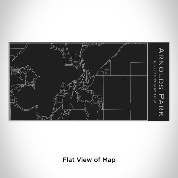 Rendered View of Arnolds Park Iowa Map Engraving on 17oz Stainless Steel Insulated Cola Bottle in Black