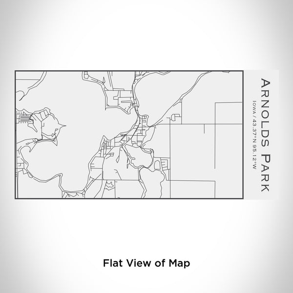 Rendered View of Arnolds Park Iowa Map Engraving on 17oz Stainless Steel Insulated Cola Bottle in White
