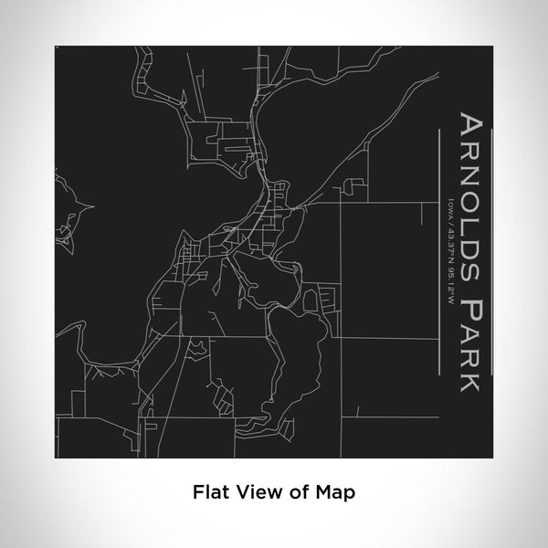 Rendered View of Arnolds Park Iowa Map Engraving on 17oz Stainless Steel Insulated Tumbler in Black