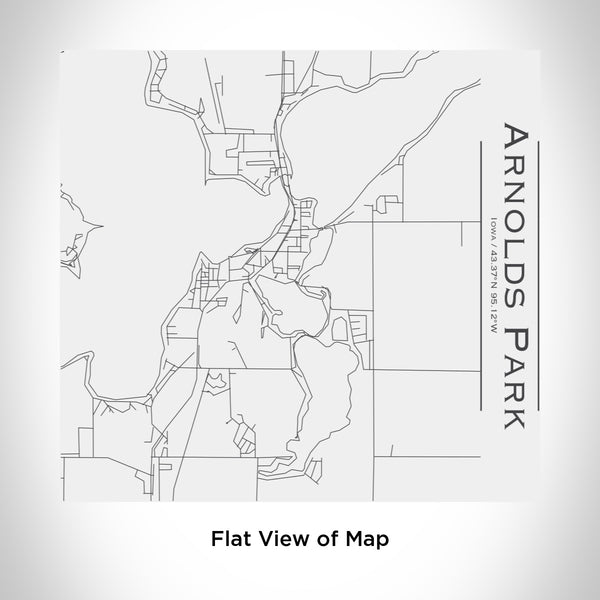Rendered View of Arnolds Park Iowa Map Engraving on 17oz Stainless Steel Insulated Tumbler in White