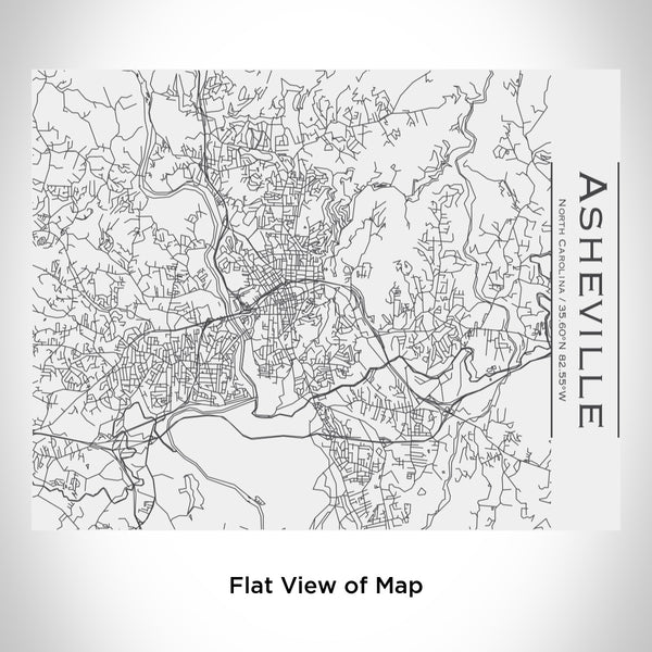 Rendered View of Asheville North Carolina Map Engraving on 20oz Stainless Steel Insulated Bottle with Bamboo Top in White