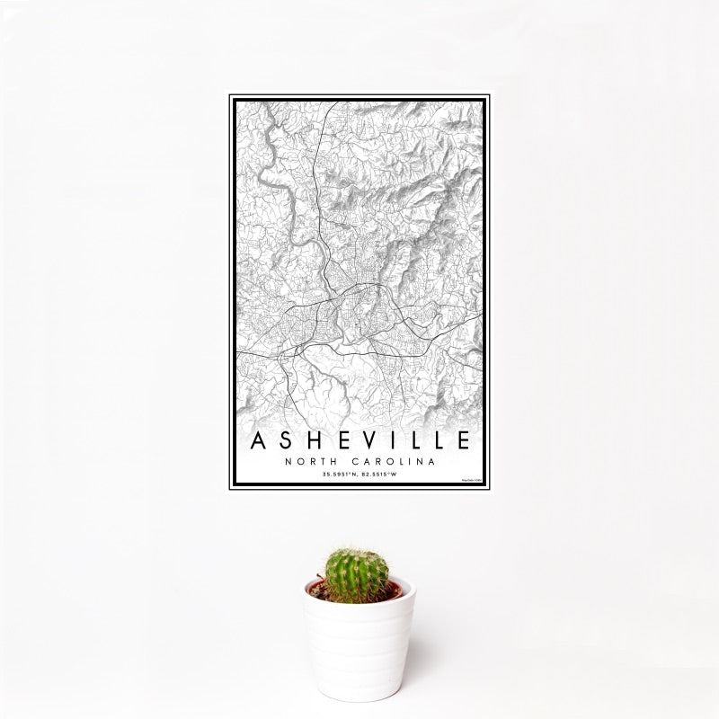 Asheville - North Carolina Classic Map Print