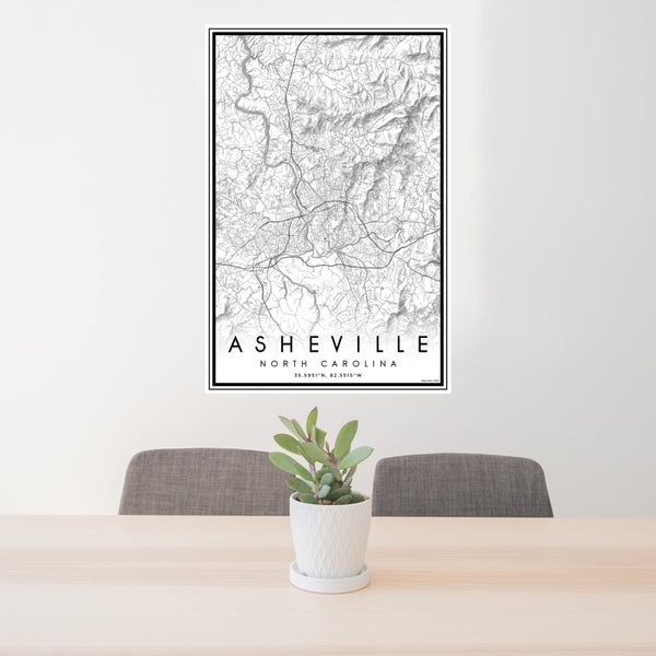 Asheville - North Carolina Classic Map Print