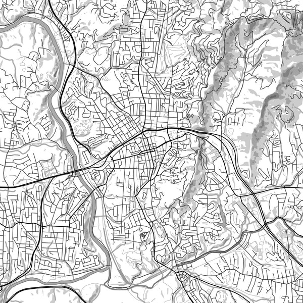 Asheville - North Carolina Classic Map Print