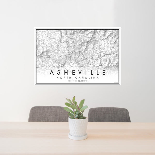 Asheville - North Carolina Classic Map Print