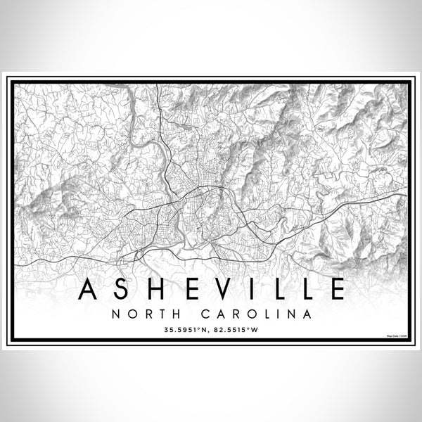 Asheville - North Carolina Classic Map Print