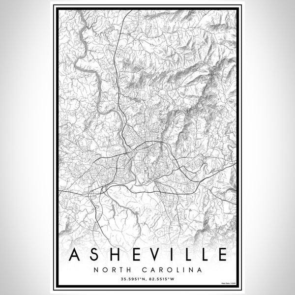 Asheville - North Carolina Classic Map Print