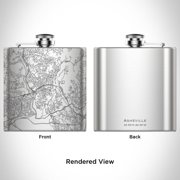 Asheville - North Carolina Map Hip Flask