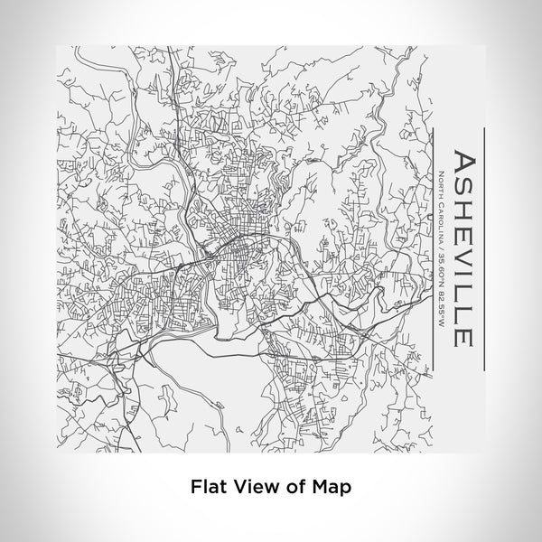 Rendered View of Asheville North Carolina Map Engraving on 17oz Stainless Steel Insulated Tumbler in White