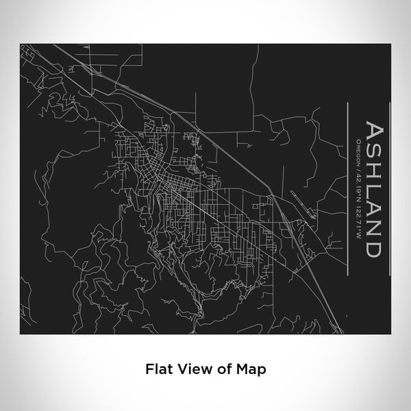 Ashland - Oregon Map Bottle with Bamboo Top in Matte Black