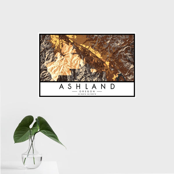 Ashland - Oregon Map Print in Ember