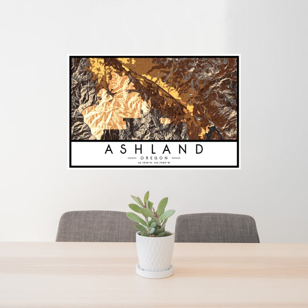 Ashland - Oregon Map Print in Ember