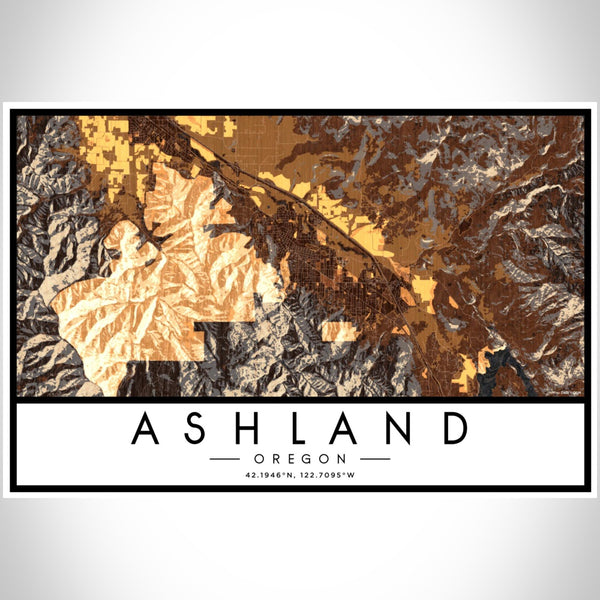 Ashland - Oregon Map Print in Ember